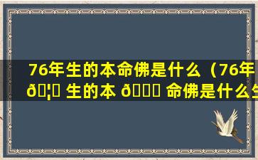 76年生的本命佛是什么（76年 🦟 生的本 🐒 命佛是什么生肖）